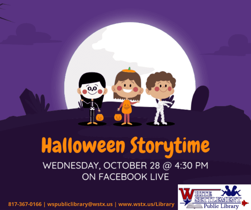 Halloween Storytime October 28 4:30 pm Facebook Live