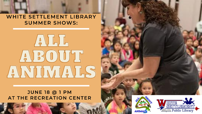 all about animals June 18 at 1 pm at the rec center gym