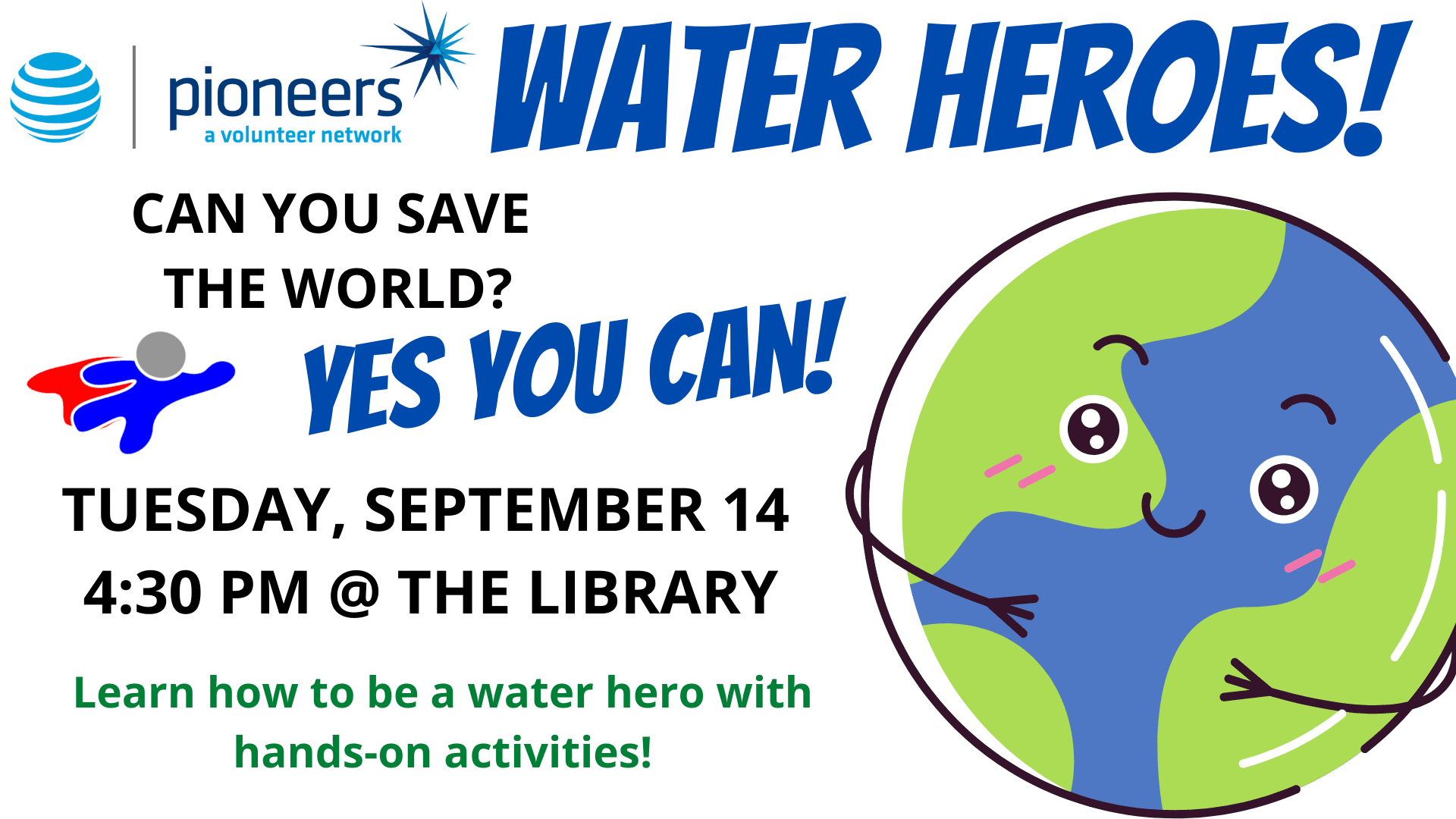 Water Heroes at the Library September 14 at 4:30pm
