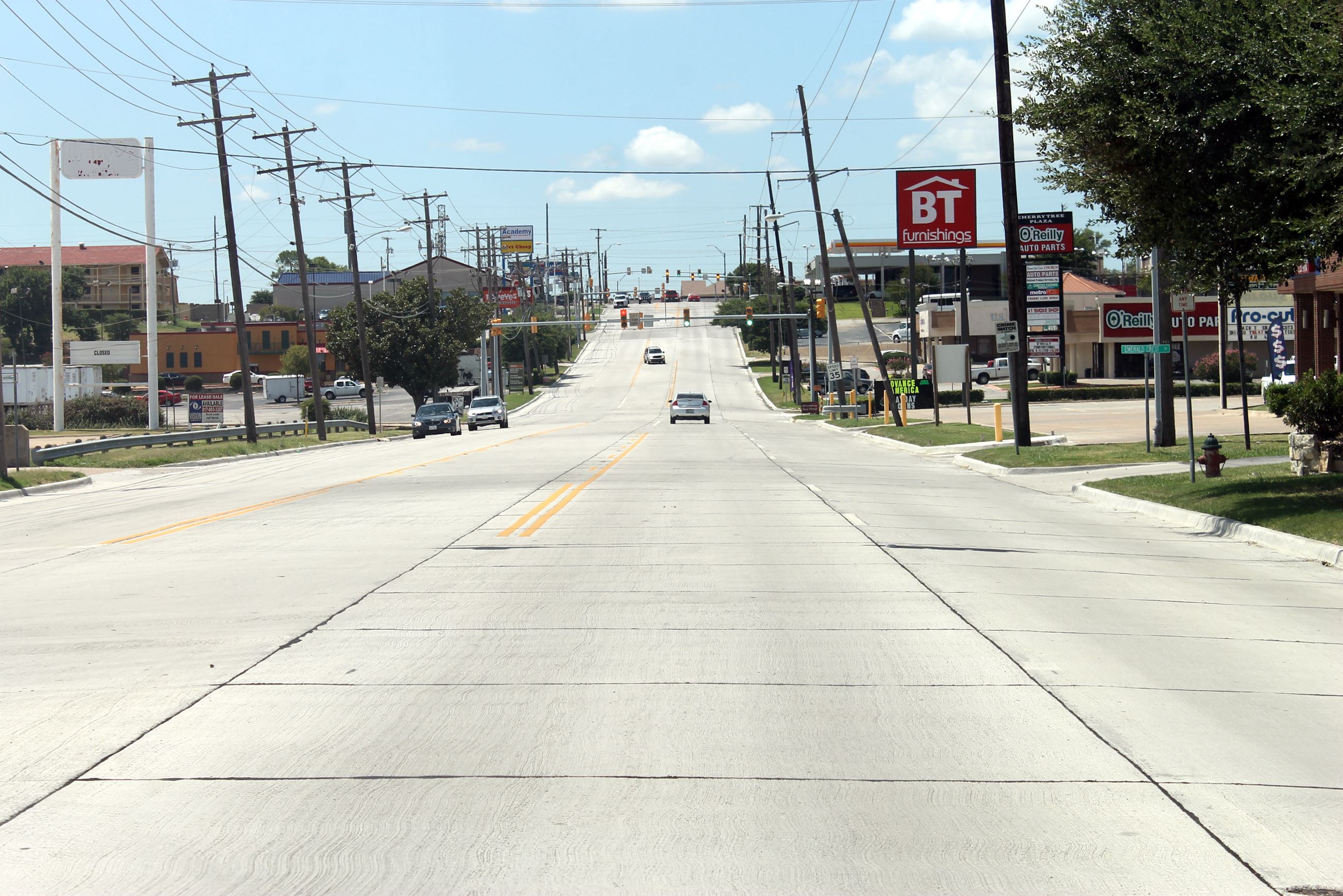 Cars Driving on Cherry Lane