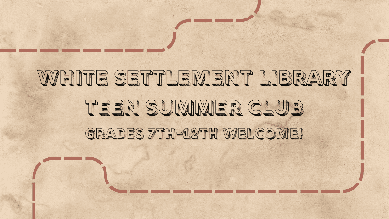 Teen Summer Club 2024 - Tuesdays at 1 pm, June 11 - July 30