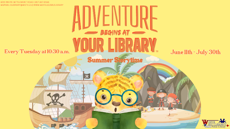 Summer Storytime 2024 Tuesdays at 10:30 am June 11 - July 30