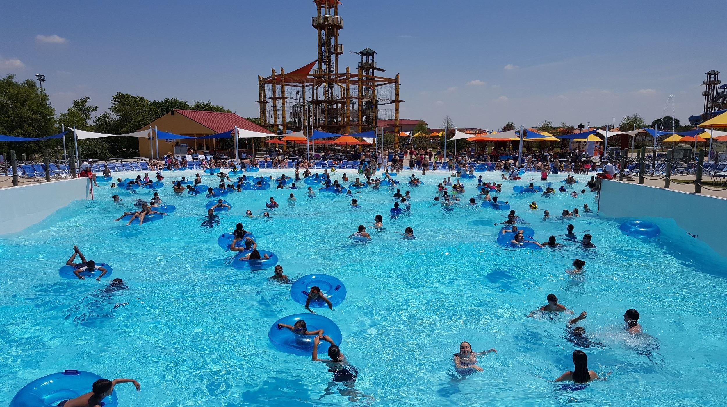 a wave pool at a waterpark