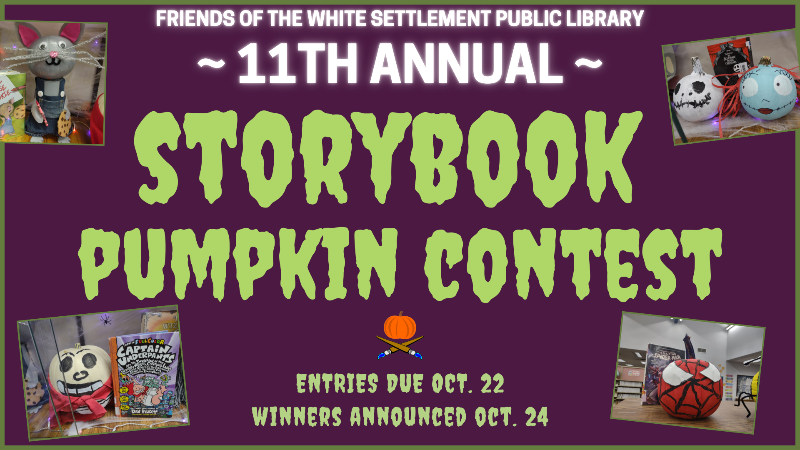 Friends of the Library 11th Annual Storybook Pumpkin Contest/Entries due Oct. 22