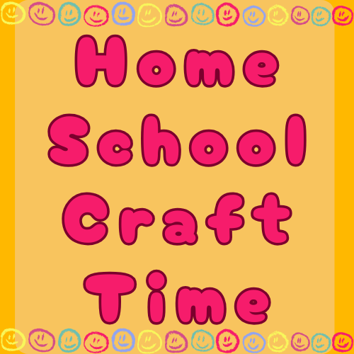 Pink text on orange background: Home School Craft Time