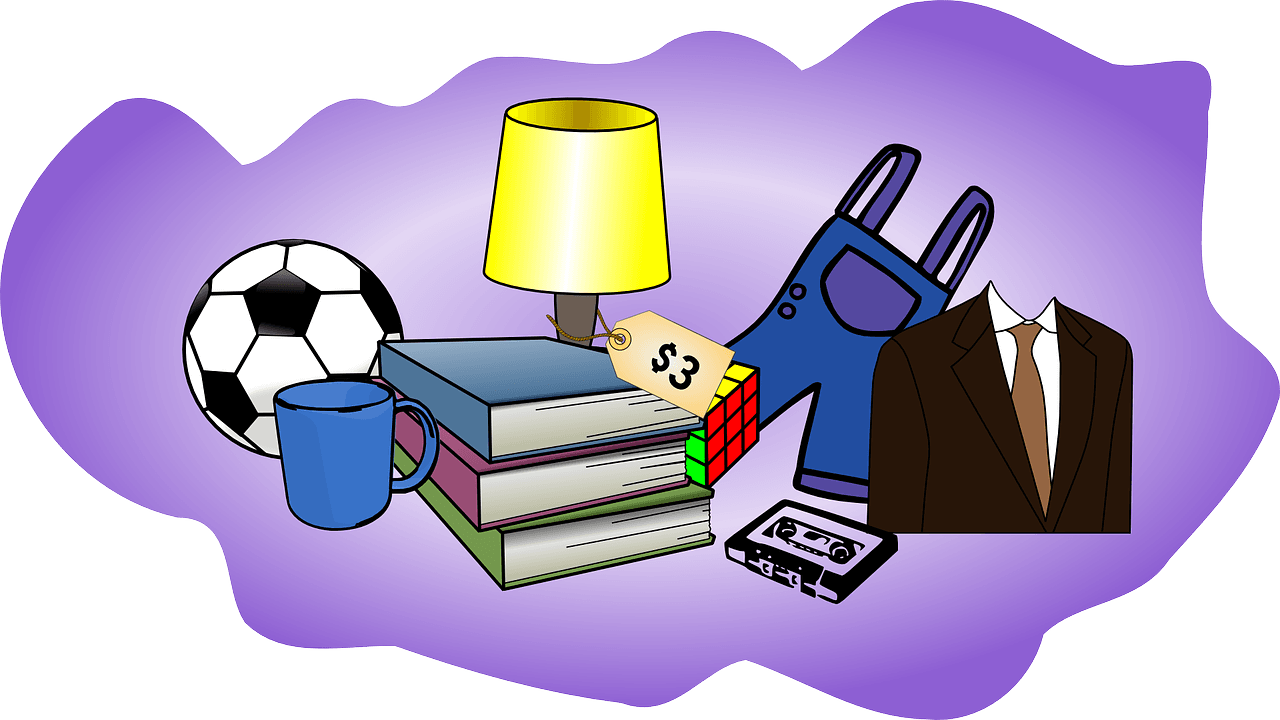 an illustration of several items that are for sale