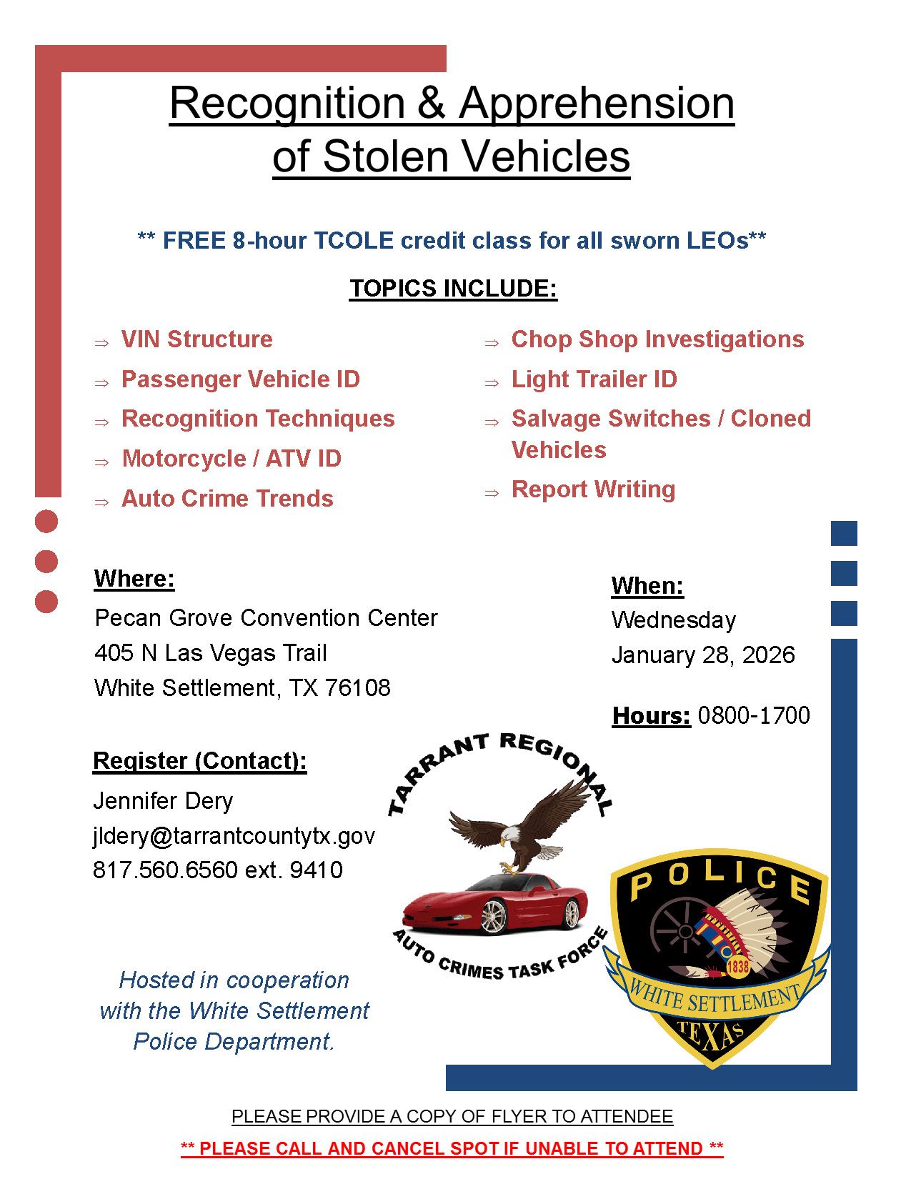 training class flyer