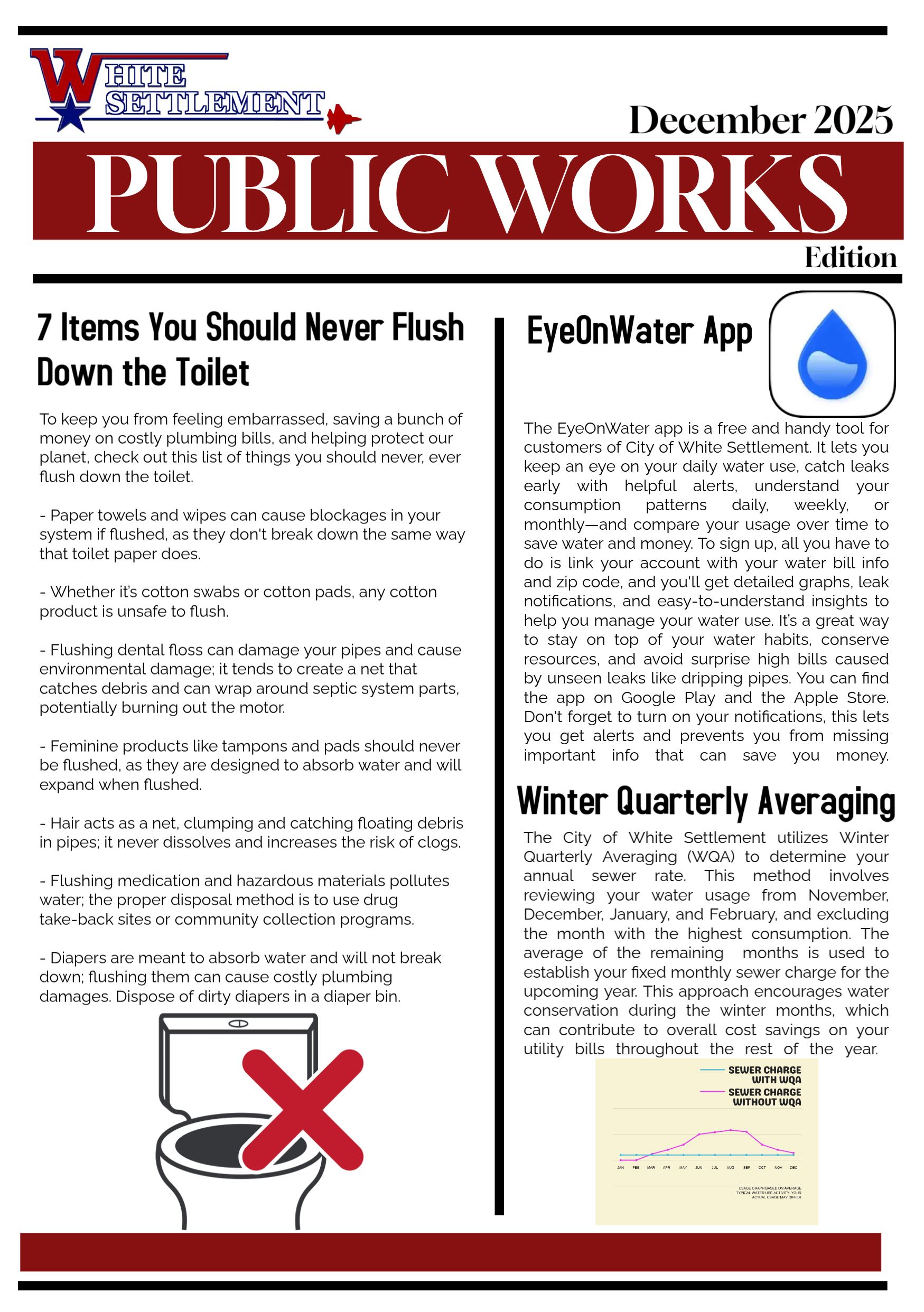 cover for a 2 page public works educational document